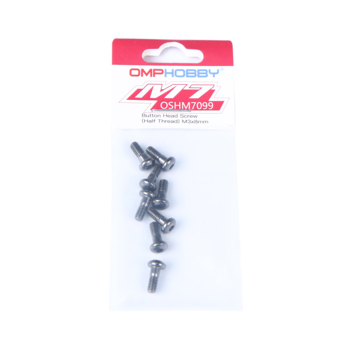 OMPHOBBY M5/M6/M7 Helicopter Parts Button Head Screw (Half Thread) M3x8 OSHM7099