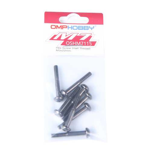 OMPHOBBY M5/M6/M7 Helicopter Parts Hex Screw (Half Thread) M3x22 OSHM7115