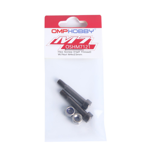 OMPHOBBY M7 Helicopter Hex Screw (Half Thread) W/Nut M4x23 OSHM7121