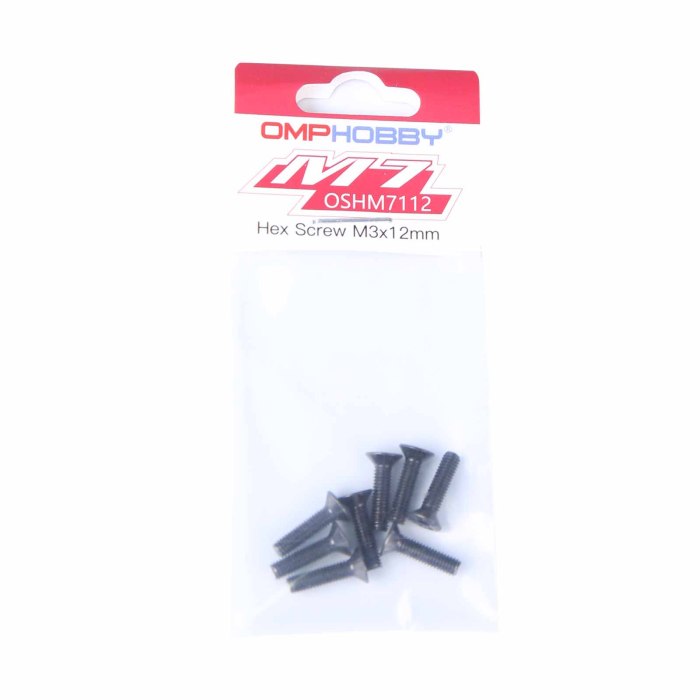 OMPHOBBY M7/M7R Helicopter Hex Screw M3x12 OSHM7112