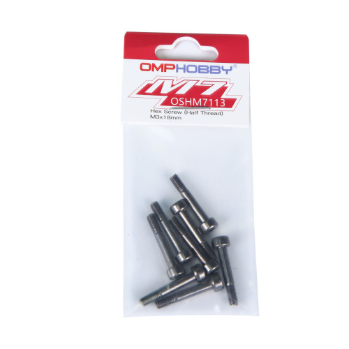 OMPHOBBY M7/M7R Helicopter Hex Screw (Half Thread) M3x18 OSHM7113