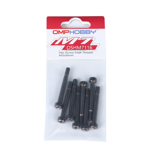 OMPHOBBY M7 Helicopter Hex Screw (Half Thread) M3x26 OSHM7116