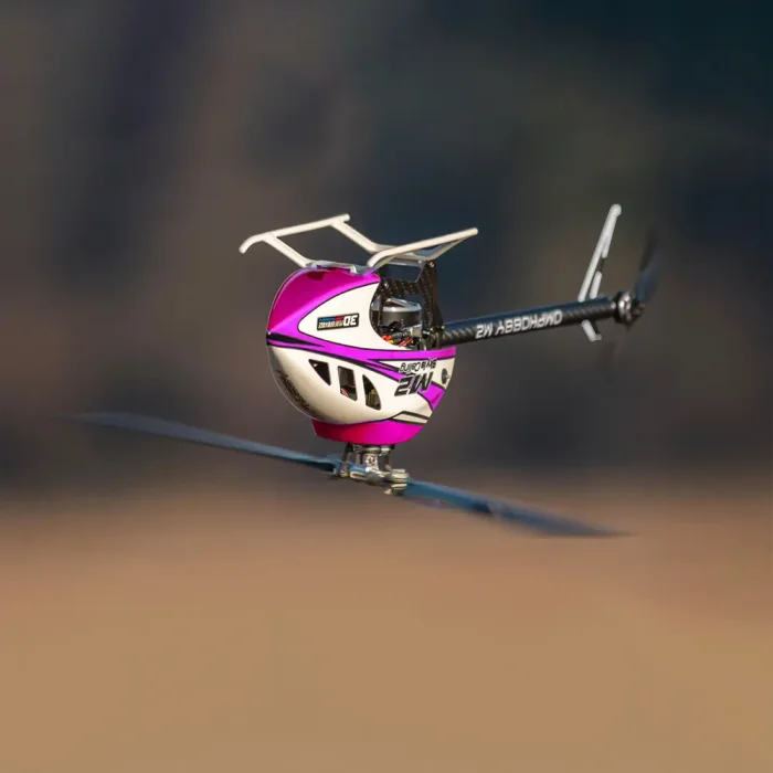 omphobby-m2-v3-sport-nebula-pink-backward-flying-in-air-02.webp
OMPHOBBY M2 V3 Sport Nebula Pink RC helicopter performing backward flight in open air, exhibiting the 3D helicopter’s direct-drive tail system precision and flight confidence
