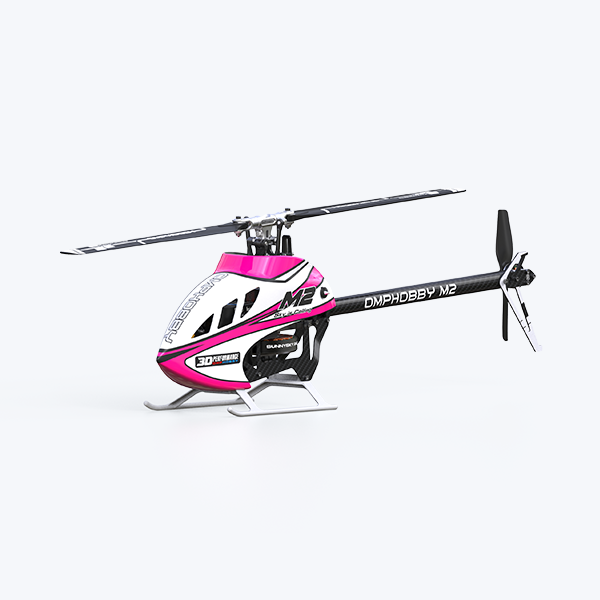 A detailed macro shot of the OMPHOBBY M2 V3 SPORT RC helicopter, focusing on the high-strength composite material main rotor head and grips, designed for durability and shares the identical rotor geometry as the M2 V3 PRO.