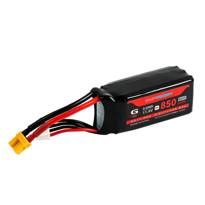 OMPHOBBY M2 V3 PRO & M2 V3 SPORT 11.4V 3S 850mAh 60C HV LiPo Battery OSHM2514