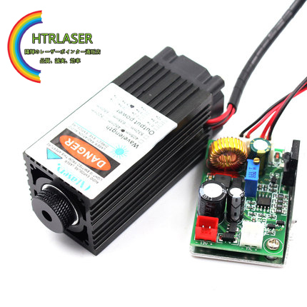 5000mW 高出力レーザー450nm12V DIY彫刻機青色レーザーヘッドフォーカス調整可能レーザーモジュール（TTL 2PIN、DC入力付き）