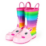 Kids Girl Rain Boots Rainbow unicorn