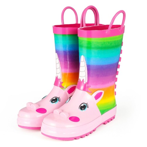 Kids Girl Rain Boots Rainbow unicorn