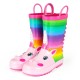 Kids Girl Rain Boots Rainbow unicorn
