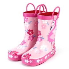 Girl Rain Boots Flamingos
