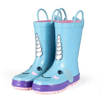 Girl Rain Boots Blue unicorn