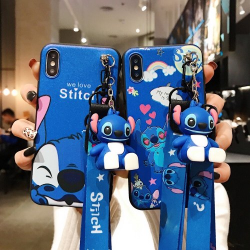 New Cute Cartoon 3d Doll Bracket Rope Suit Phone Case For Iphone12 Mini 11 Pro Max