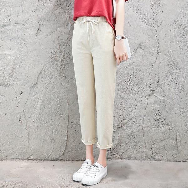 Women's Cotton Linen Ankle Length Pants