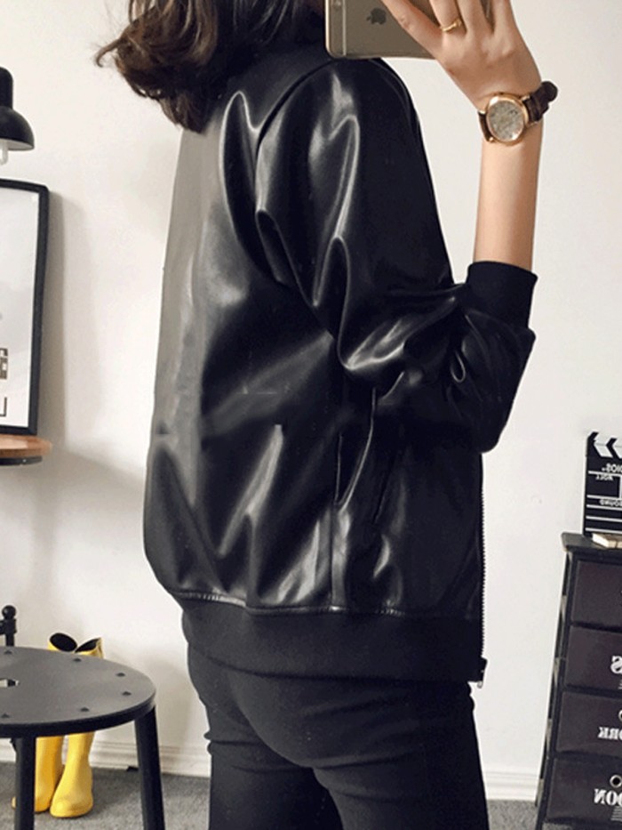 Leather Long Sleeve Jacket