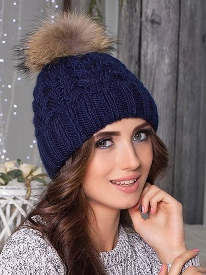Knitted Solid Twist Hats
