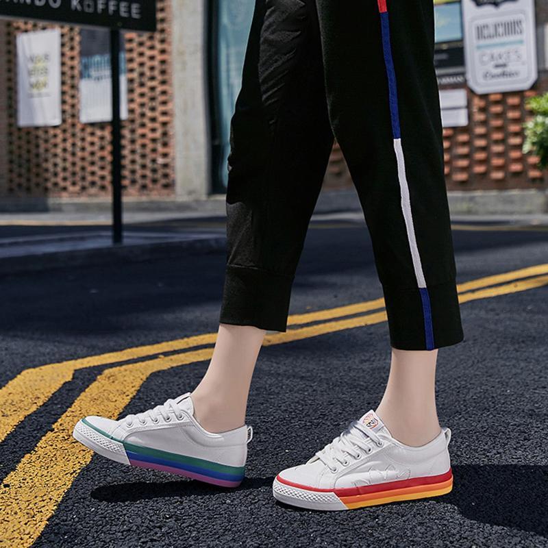 fashion casual korean style mixed color canvas shoes sneakers
