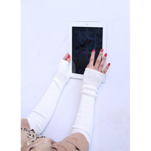 Autumn Winter  Women's Wool Arm Warmers Knitted Woolen Arm Sleeve Solid Fine Long Knitted Fingerless Gloves