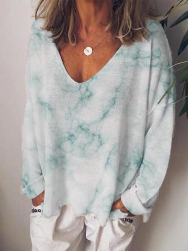 Dyed Casual Long Sleeves T-shirt