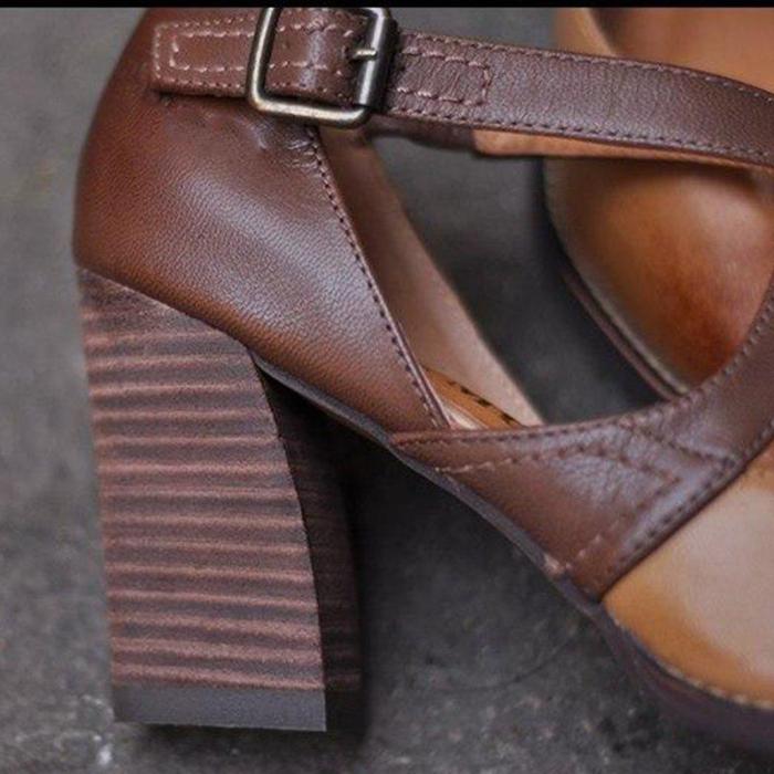 Women's high heels 8 cm with buckle strap
