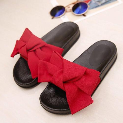 Women Bow Knot Waterproof Slippers Casual Comfort Shoes