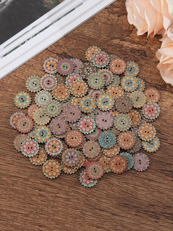 Bohemia Printed Wooden Sewing Buttons