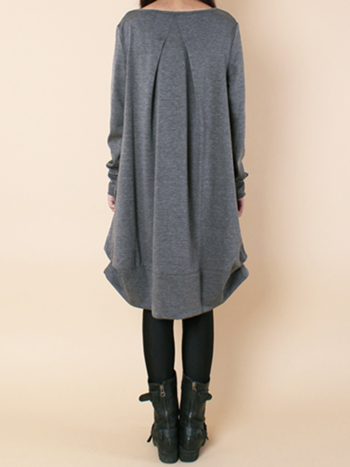Gray Cocoon Casual Casual Dress