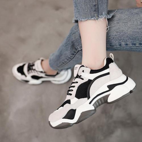 Contrast Thick-Soled Breathable Casual Sneakers