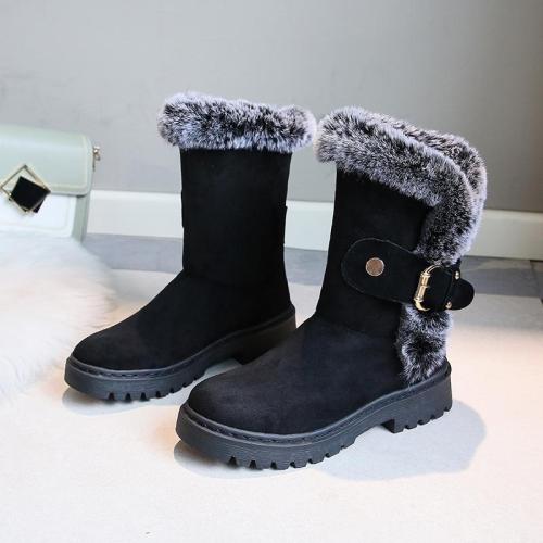 Women New Snow Boots Low Heel Mid-Calf Warm Boots