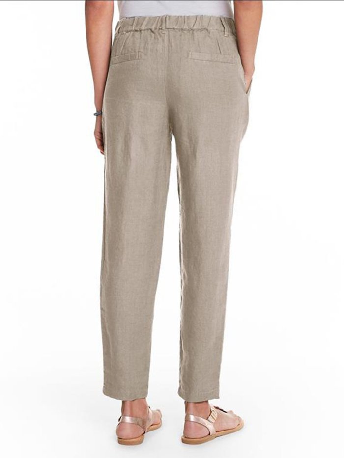 Casual Pleated Solid Pants