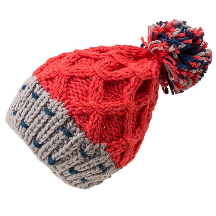 Cute Patchwork Thermal Woolen Hat Knitted Hat