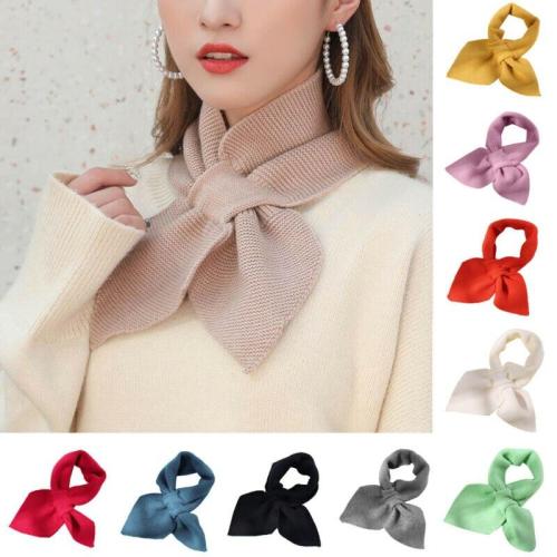 Elegant Small Bow Fishtail Scarves For Women Lady Girl Vintage Sweet Knit Warm Shawls Scarf And Wrap Colorful Scarves