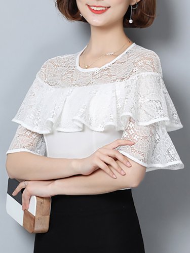 White Shift Paneled Casual Top