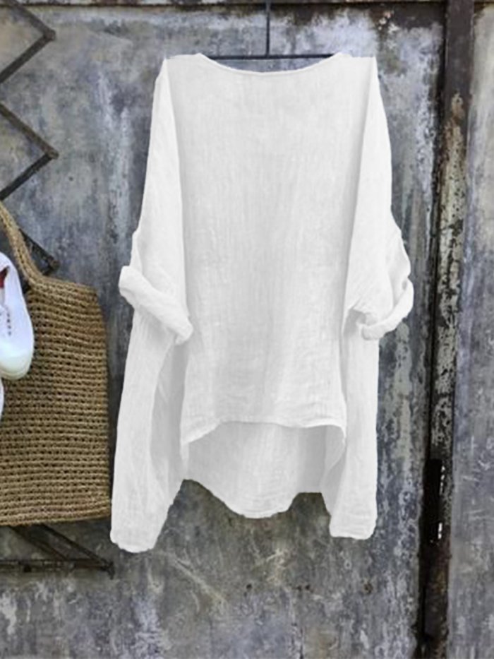 Casual Cotton Solid Shirts & Tops