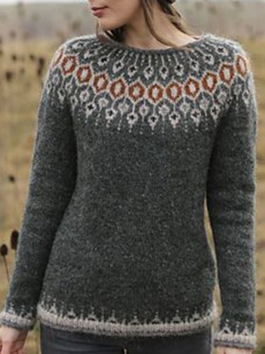 Color-Block Vintage Sweater