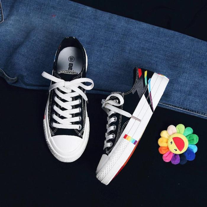 Korean Style Lightning Mixed Color Canvas Shoes Sneakers