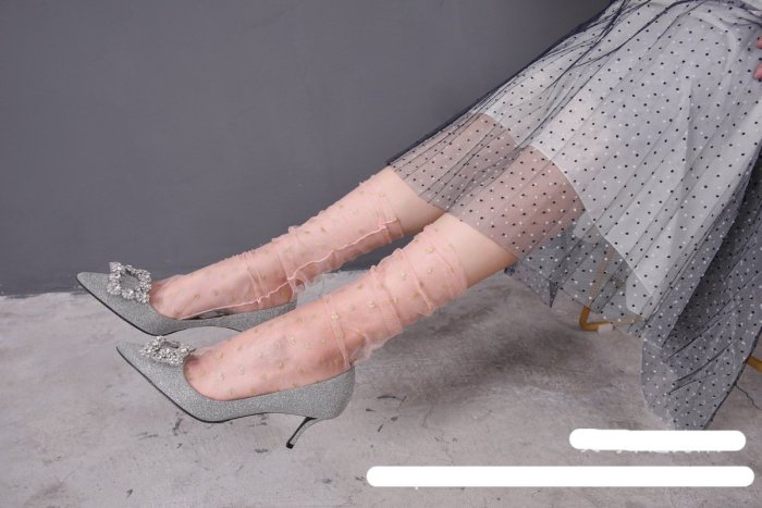 Transparent Breathable Socks Female Love Mesh Star Ladies Socks
