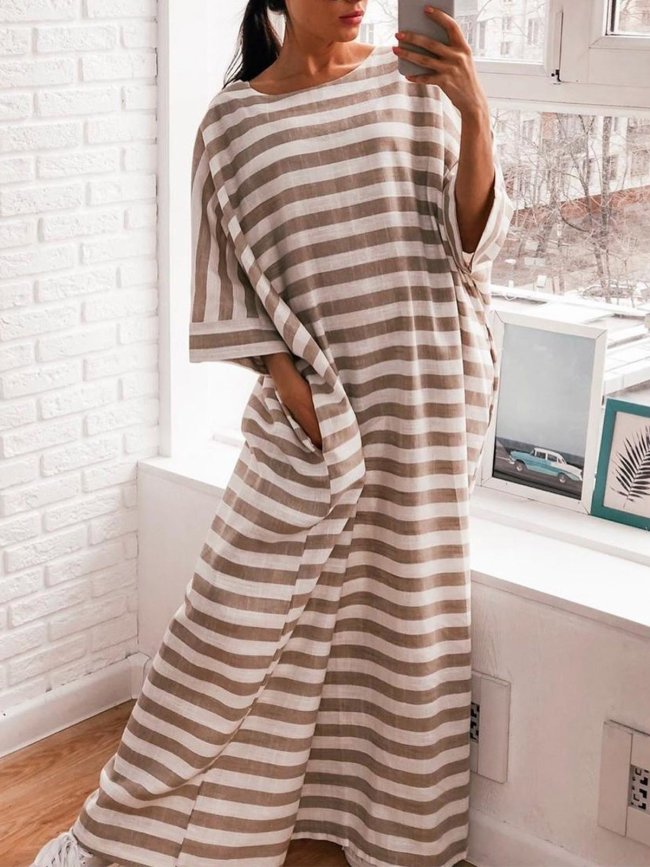 Stripe short sleeve dress
