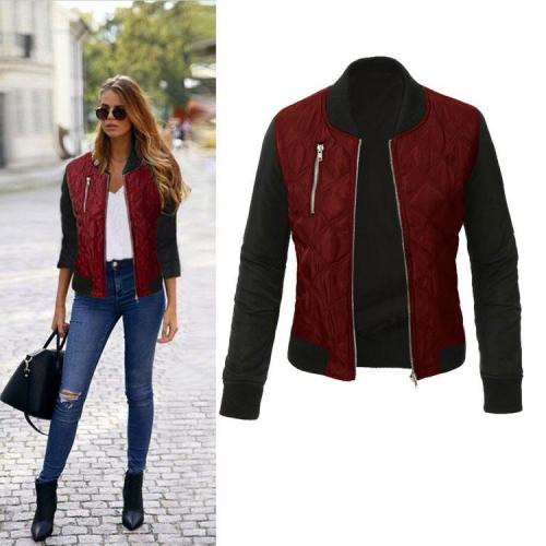 Stand Collar Patchwork Casual Jacket