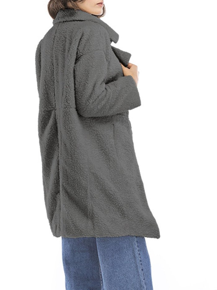 Paneled Long Sleeve Shawl Collar Solid Coat