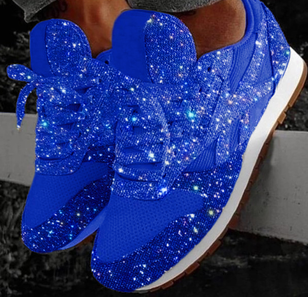Women's Solid Color Sequined Sneakers