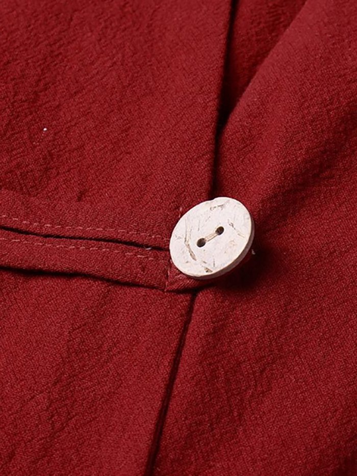 Buttoned Solid Cotton Ponchos & Cape