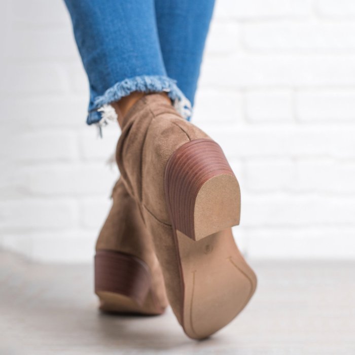 Women Low Heel Ankle Booties Comfort Plus Size