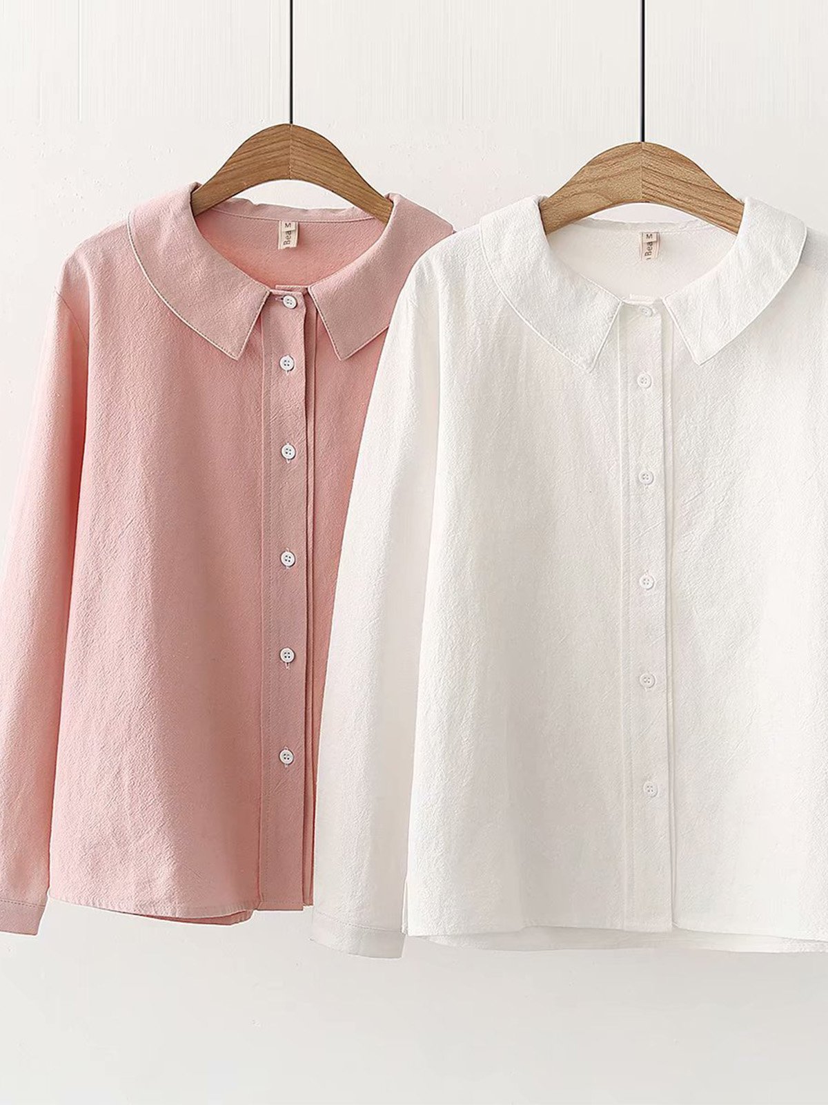 pink peter pan collar top