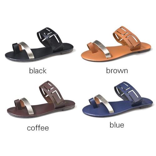 Large Size PU Hollow-out Beach Slippers