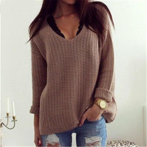 2020 Cashmere Sweater Women Sweaters and Pullovers Women Fashion V Neck Solid Color Long Sleeve S-XL Knitted Befree Sweater