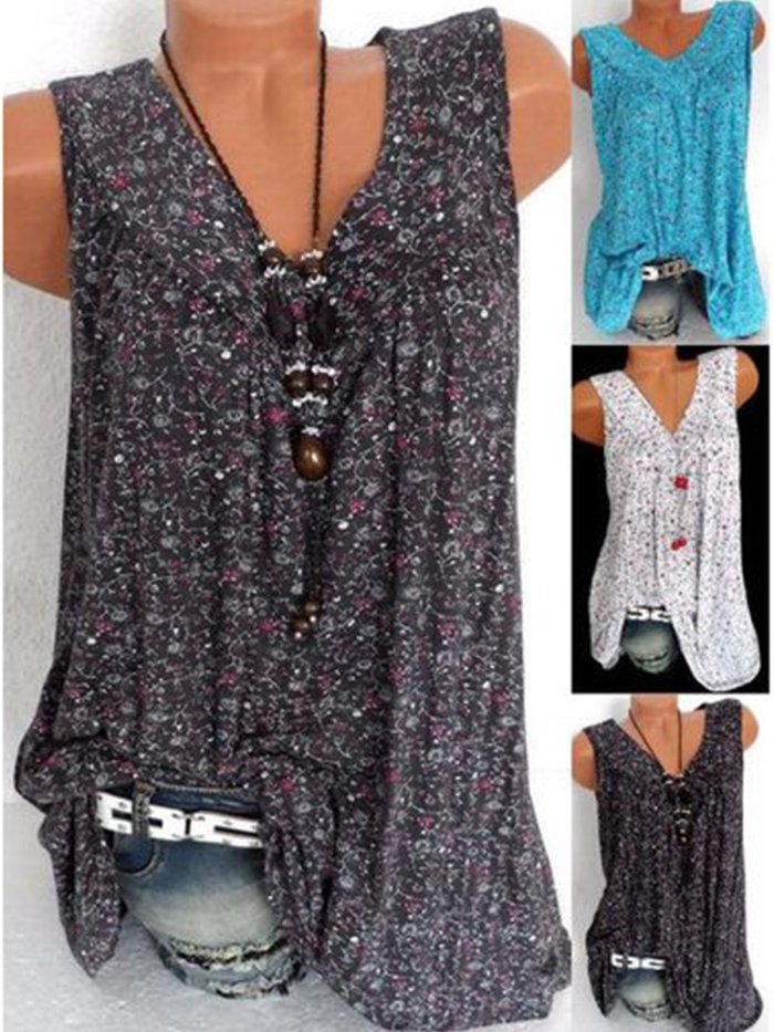 V Neck Sweet Printed/dyed Shirts & Tops