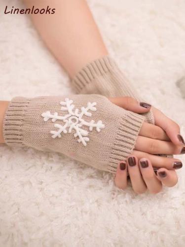 Women Fingerless Knitted Mittens & Gloves