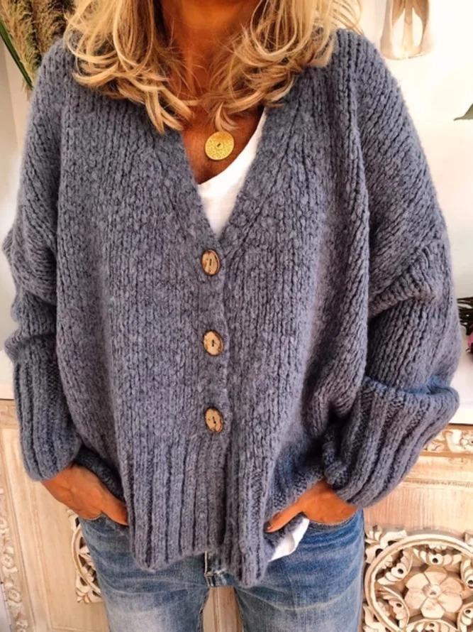Women Casual Plus Size Sweater Cardigan