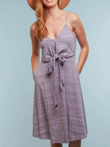 Lined Tie Front Dress