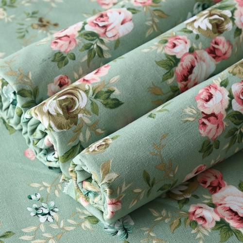 Wide 59  Striped Gunny Coarse Cloth Canvas Upholstery Sofa Fabric Floral Print Linen Tablecloth Pillow Bag Material By the Yard